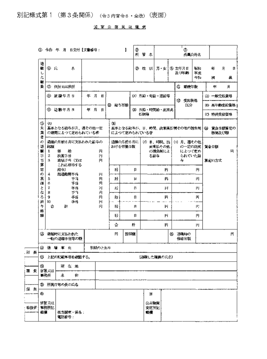 国家公務員退職届